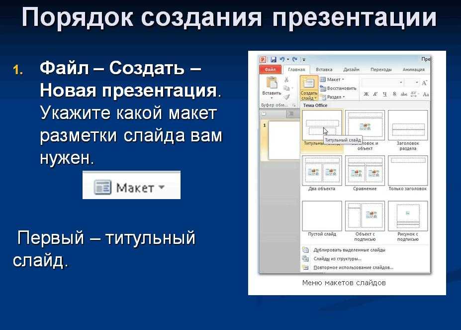 Порядок слайдов в презентации