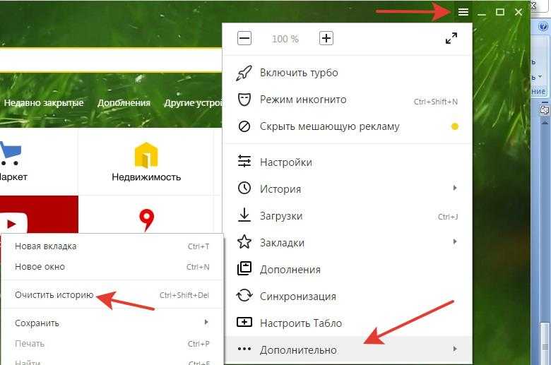 Чистка кэша браузера. Как очистить кэш в Яндексе.