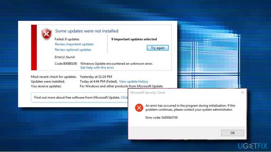 Windows 10 Defender Error. Ошибка 0x800b010a. Код ошибки 0x800b010a. Фото Error has occurred. Error occurred during initialization